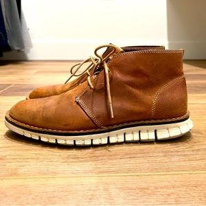 Cole Haan leather chukka boot, brown/cognac, size 10M